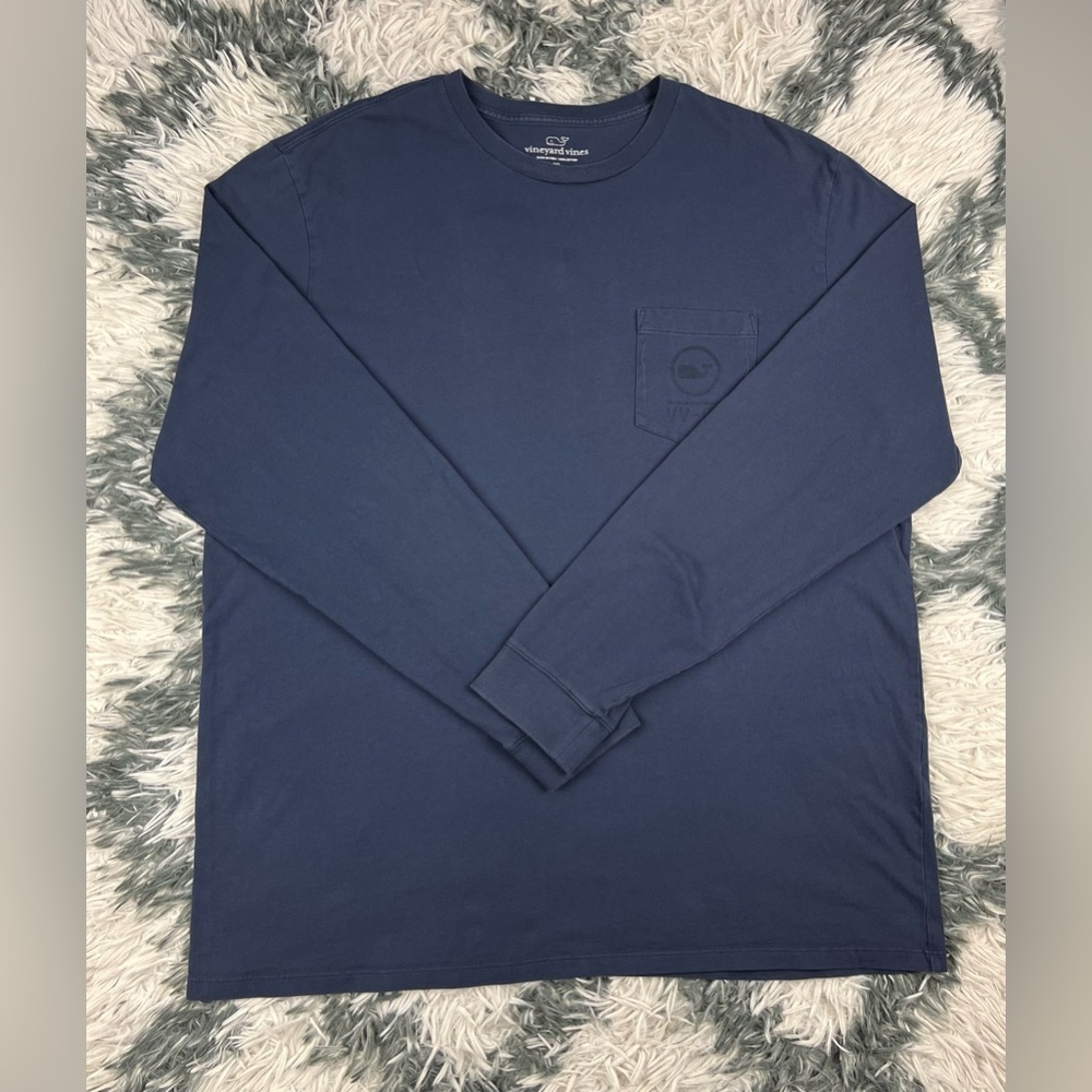 Vineyard Vines Men's Blue Long Sleeve Pocket T-Shirt Size XL